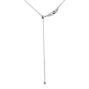 Silver 925 Rhodium Plated Adjustable Link Slider Chain with Hanging Bead - DIN00109RH | Silver Palace Inc.