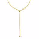 Silver 925 Gold Plated Adjustable Curb Slider Chain with Hanging Bead- DIN00110GP | Silver Palace Inc.