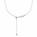 Silver 925 Rhodium Plated Adjustable Link Slider Chain with Hanging Bead- DIN00111RH | Silver Palace Inc.