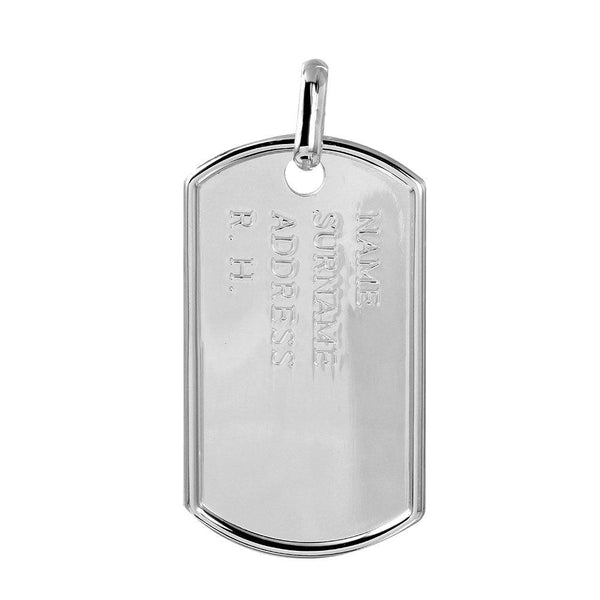 Silver 925 Dogtag Information Engraved - DOGTAG10 | Silver Palace Inc.