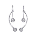 Silver 925 Rhodium Plated Ball and Rope Earrings - DSE00039 | Silver Palace Inc.