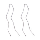 Silver 925 Rhodium Plated Two Dangling Spiral Stud Earrings - DSE00042 | Silver Palace Inc.