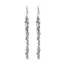Silver 925 Rhodium Plated Dangling Hook Earrings - DSE00064 | Silver Palace Inc.