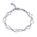 Rhodium Plated 925 Sterling Silver Twisted Adjustable Bracelet - ECB00017RH | Silver Palace Inc.