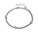 Silver 925 Rhodium Plated Three Clear CZ Bracelet - ECB00021RH | Silver Palace Inc.