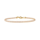 Closeout-Silver 925 Gold Plated Mesh Embedded CZ Slim Italian Bracelet - ECB00046Y | Silver Palace Inc.