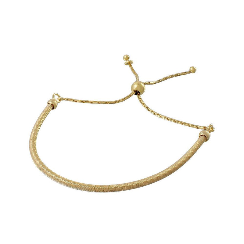 Closeout-Silver 925 Gold Plated Italian Lariat Bracelet - ECB00096GP | Silver Palace Inc.