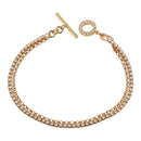 Closeout-Silver 925 Rose Gold Plated Double Strand CZ Bracelet - ECB00105RGP | Silver Palace Inc.