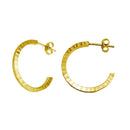 Silver 925 Gold Plated Diamond Cut Semi Hoop Earrings 25mm - ECE00032GP | Silver Palace Inc.