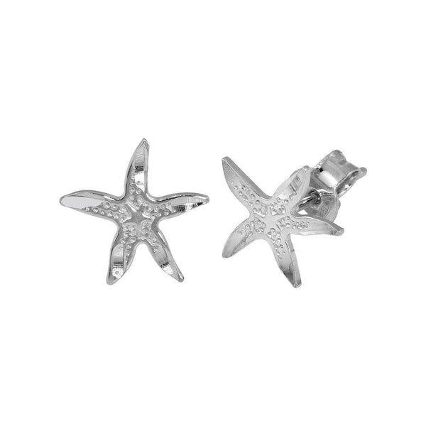 Silver 925 Rhodium Plated DC Starfish Earrings - ECE00044RH | Silver Palace Inc.