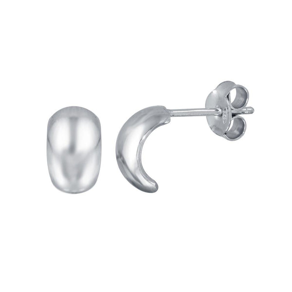 Silver 925 Rhodium Plated Semi Hoop Earrings - ECE00052RH | Silver Palace Inc.