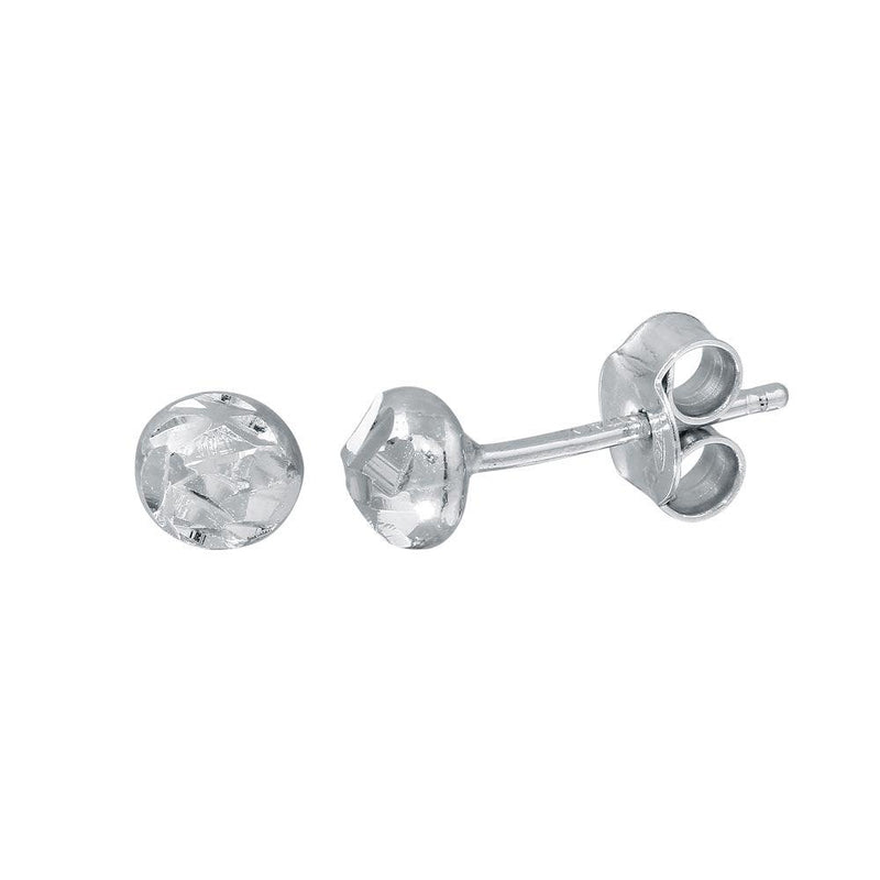 Silver 925 Rhodium Plated DC Bead Stud Earrings - ECE00059RH | Silver Palace Inc.