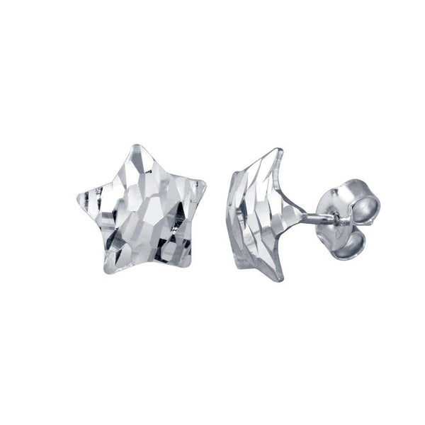 Silver 925 Rhodium Plated DC Star Stud Earrings - ECE00061RH | Silver Palace Inc.