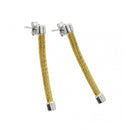 Silver 925 Rhodium and Gold Plated Long Dangling Stud Earrings - ECE001GP | Silver Palace Inc.