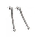 Silver 925 Rhodium Plated Long Dangling Stud Earrings - ECE001RH | Silver Palace Inc.