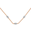 Silver 925 Rose Gold Plated Three Bead Necklace - ECN00004RGP | Silver Palace Inc.