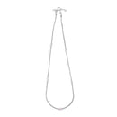 Silver 925 Black Rhodium Plated Mesh Embedded CZ Thin Italian Necklace - ECN00016BL | Silver Palace Inc.