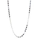 Silver 925 Rhodium Plated Flat Diamond Square Necklace - ECN00025RH | Silver Palace Inc.