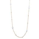 Silver 925 Gold Plated Necklace with Freshwater Pearls and Beads - ECN00028GP | Silver Palace Inc.