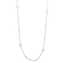 Silver 925 Rhodium Plated Necklace with Freshwater Pearls and Beads - ECN00028RH | Silver Palace Inc.
