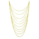 Silver 925 Gold Plated Multiple Chain Necklace - ECN00031GP | Silver Palace Inc.