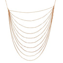 Silver 925 Rose Gold Plated Multiple Chain Necklace - ECN00031RGP | Silver Palace Inc.