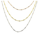 Silver 925 Tricolor 3 Chain Necklace - ECN00032 | Silver Palace Inc.