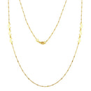 Silver 925 Gold Plated Alternating Bead Crescent Moon Necklace - ECN00035GP | Silver Palace Inc.