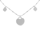 Silver 925 Rhodium Plated Triple Heart Choker Necklace - ECN00037RH | Silver Palace Inc.