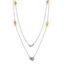 Silver 925 Tri-Colored Link Chain Necklace - ECN00042TRI | Silver Palace Inc.