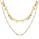 Silver 925 Gold Plated Double Chain Confetti Necklace - ECN00047GP | Silver Palace Inc.