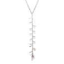 Silver 925 Rhodium Plated Spiky Drop Necklace - ECN00049RH | Silver Palace Inc.