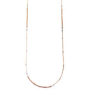 Silver 925 Rose Gold Plated 38 Inches Chain Cube Beaded Necklace - ECN00057RGP | Silver Palace Inc.