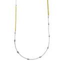 Silver 925 Gold and Rhodium Plated 34 Inches Chain Beaded Necklace - ECN00058GP | Silver Palace Inc.