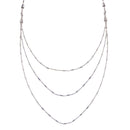 Silver 925 Rhodium Plated Multi Chain Bar Necklace - ECN00068RH | Silver Palace Inc.