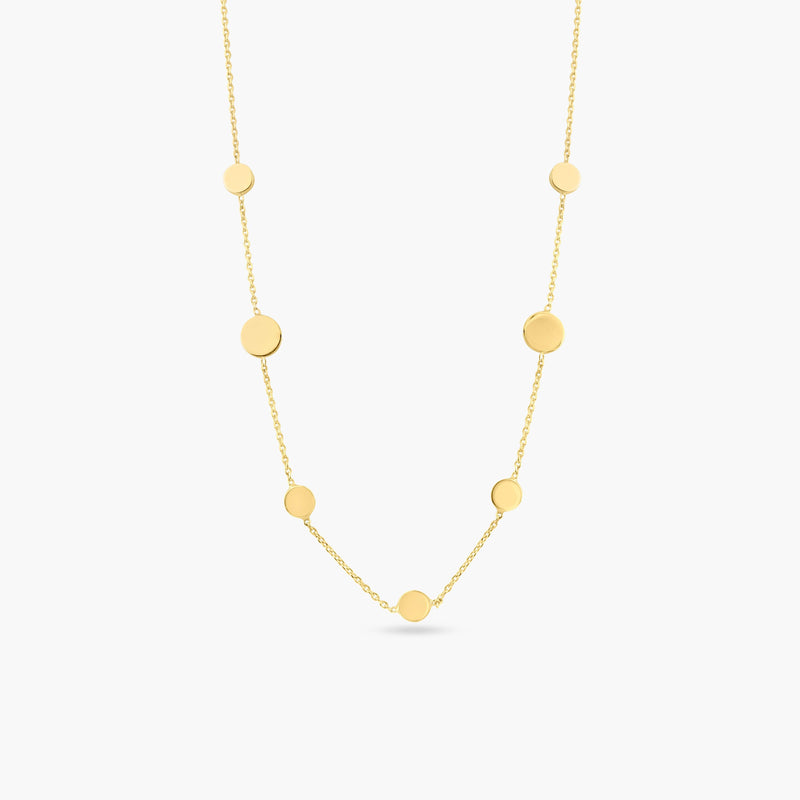 Silver 925 Gold Plated Disc Chain Necklace - ECN00067GP | Silver Palace Inc.