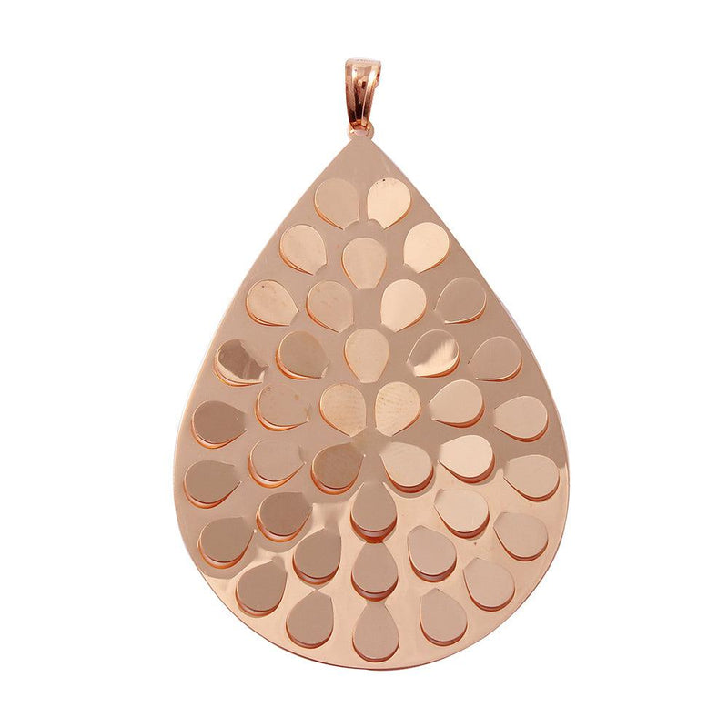 Silver 925 Rose Gold Plated Flat Drop Necklace - ECP00002R | Silver Palace Inc.