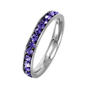 Silver 925 Rhodium Plated Birthstone February Channel Eternity Band - ETRY-FEB | Silver Palace Inc.