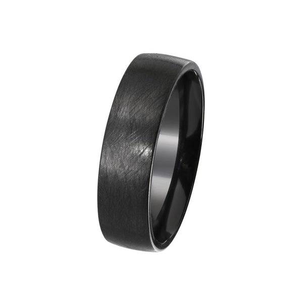 Men's Sterling Silver 925 Black Rhodium Plated Matte Finish Band 6.5mm - EWR00001 | Silver Palace Inc.