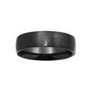 Men's Sterling Black Rhodium Plated 925 Sterling Silver Matte Finish Band 6.5mm - EWR00001