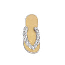 Silver 925 Rhodium Plated Yellow Enamel Clear CZ Sandal Pendant - FFP00002CLR | Silver Palace Inc.