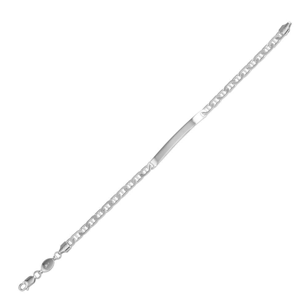 Silver 925 Engravable ID Flat Marina 120 Bracelet 5.7mm - ID-FM120 | Silver Palace Inc.