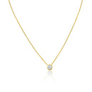 Sterling Silver Gold Plated Round Solitaire Necklace - GCP00001GP