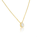 Gold Plated Teardrop Clear CZ Pendant Necklace - GCP00002GP | Silver Palace Inc.
