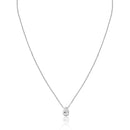 Rhodium Plated Teardrop Clear CZ Pendant Necklace - GCP00002RH
