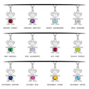 Silver 925 Round CZ Birthstone Girl Flat Charm  - CHARM001 | Silver Palace Inc.