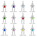 Silver 925 Round Triangle CZ Birthstone Girl Charm  - CHARM004 | Silver Palace Inc.