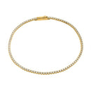 Silver 925 Gold Plated Multiple 1.7mm Circle Clear Tennis Micro Pave CZ Bracelet - GMB00009GP | Silver Palace Inc.