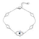 Silver 925 Rhodium Plated Multiple Hamsa CZ Bracelet - GMB00050RH | Silver Palace Inc.