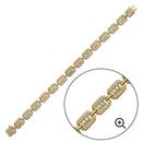 Silver 925 Gold Plated CZ Square Link Bracelet 8.8mm - GMB00081GP | Silver Palace Inc.